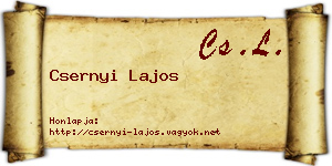 Csernyi Lajos névjegykártya